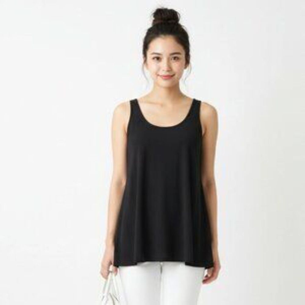 Eileen Fisher 100% Silk Black Sleeveless Tank Top S